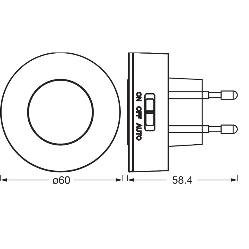 Osram - LED nočna svetilka s senzorjem gibanja in senzorjem mraka LUNETTA LED/0,31W/230V bela