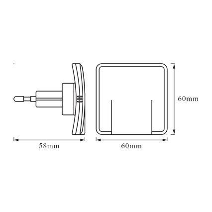 Osram - LED nočna lučka s senzorjem mraka LUNETTA LED/0,3W/230V bela