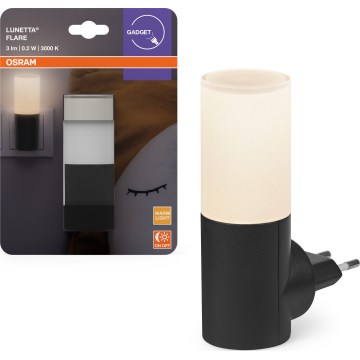 Osram - LED nočna lučka z senzorjem mraka LUNETTA LED/0,2W/230V črna