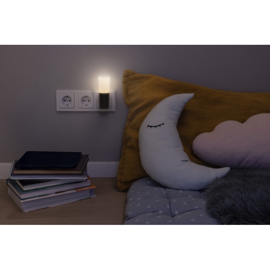 Osram - LED nočna lučka z senzorjem mraka LUNETTA LED/0,2W/230V črna