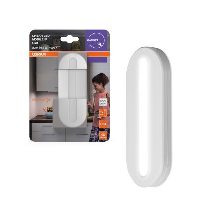 Osram - LED orientacijska svetilka s senzorjem gibanja MOBILE LED/0,5W/3,7V 330 mAh CRI 90 bela
