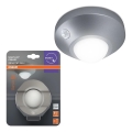 Osram - LED orientacijska svetilka s senzorjem NIGHTLUX LED/2W/3xAA, srebrna