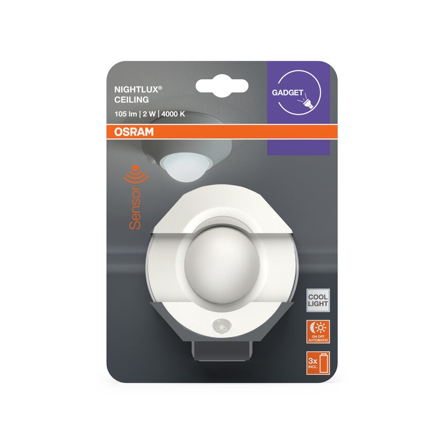 Osram - LED orientacijska svetilka s senzorjem NIGHTLUX LED/2W/3xAA, bela