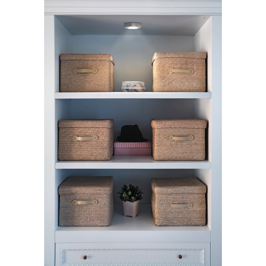 Osram - LED orientacijska svetilka na dotik DOT-IT LED/0,2W/3xAAA premer 6,8 cm srebrna