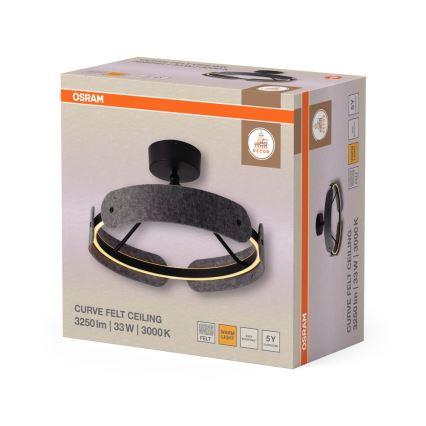 Osram - LED pritrjena stropna svetilka DECOR CURVE LED/33W/230V, premer 43 cm, siva