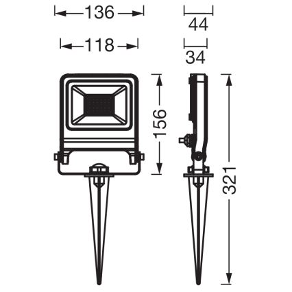 Osram - LED reflektor ENDURA LED/20W/230V 3000K IP65 antracit