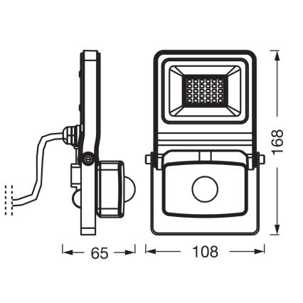 Osram - LED reflektor s senzorjem ENDURA LED/20W/230V 3000K IP44