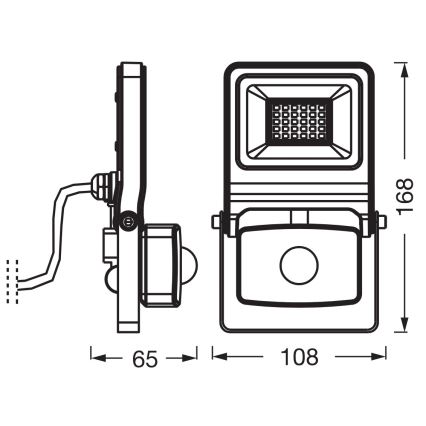 Osram - LED reflektor s senzorjem ENDURA LED/20W/230V 3000K IP44