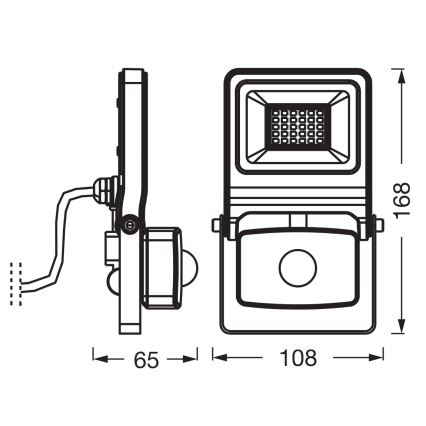 Osram - LED reflektor s senzorjem ENDURA LED/20W/230V 4000K IP44