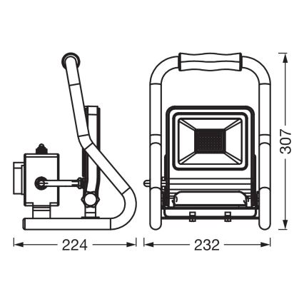 Osram - LED reflektor s stojalom R-STAND, LED/30W/230V, 4000K, P44, oranžen