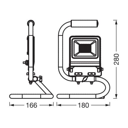Osram - LED reflektor z nosilcem S-STAND, LED/20 W/230 V, 4000 K, IP65, antracit