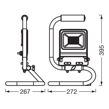 Osram - LED reflektor z nosilcem S-STAND LED/50W/230V 4000K IP65 antracit