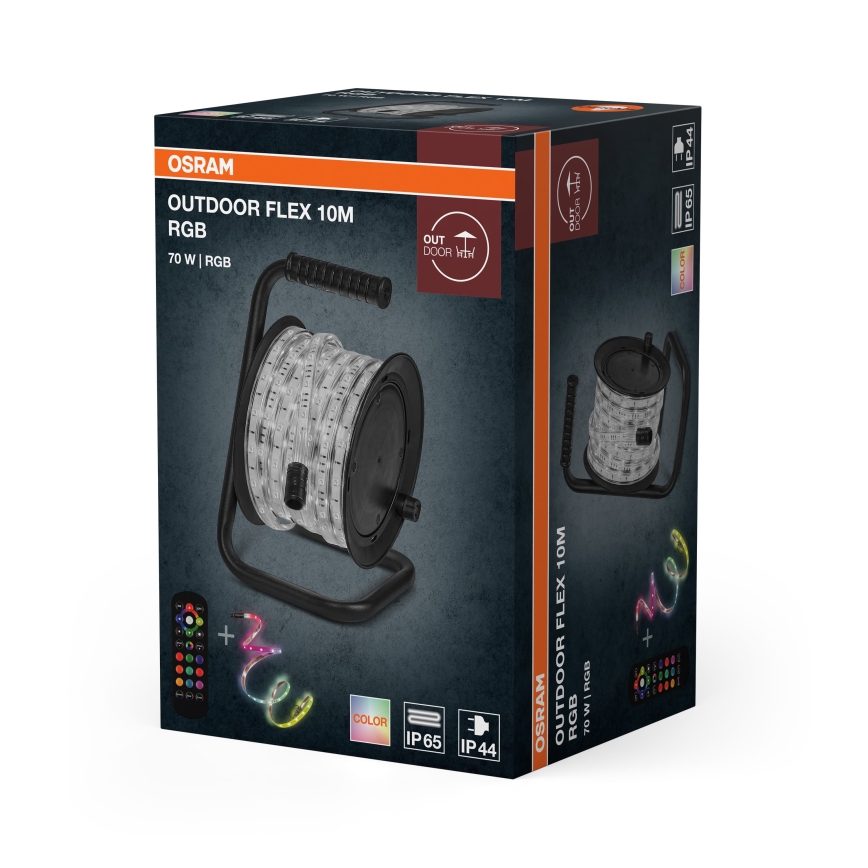 Osram - LED RGB zatemljiv zunanji trak FLEX 10m LED/70W/230V IP65 + daljinski upravljalnik