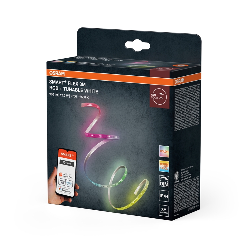 Osram - LED RGB+TW zatemnljiv zunanji trak SMART+ FLEX 3m LED/12,5W/230V 2700-6500K IP44 Wi-Fi