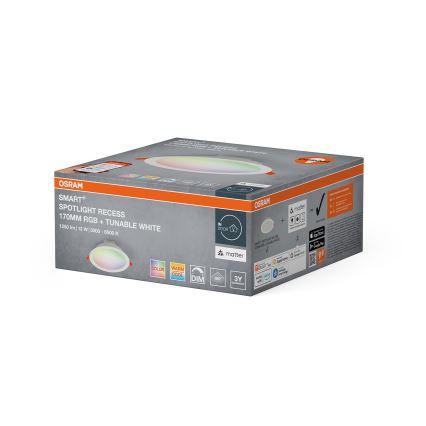Osram - LED RGB vgradna stropna svetilka SMART+ DOWNLIGHT z nastavljivo svetlostjo LED/12W/230V 3000-6500K Wi-Fi