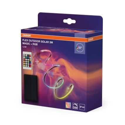 Osram - LED RGBW zatemnjiv solarni trak FLEX MAGIC 3m LED/1,2W/3,7V 2000 mAh IP44 + daljinski upravljalnik