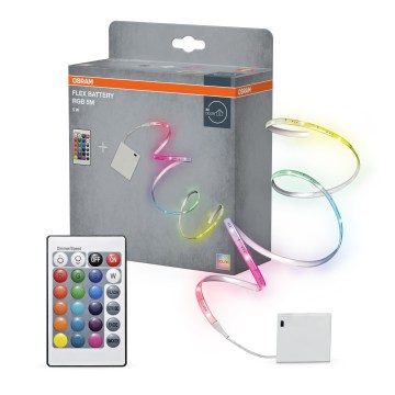 Osram - LED RGB zatemljiv trak FLEX BATTERY 5m LED/5W/4xAA + daljinski upravljalnik
