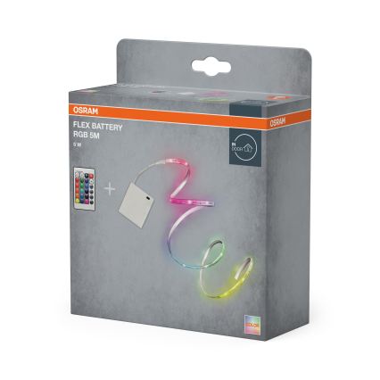Osram - LED RGB zatemljiv trak FLEX BATTERY 5m LED/5W/4xAA + daljinski upravljalnik