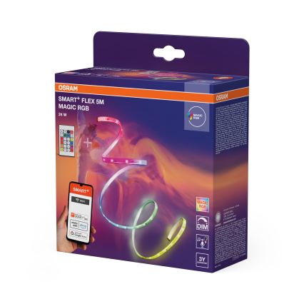Osram - LED RGB zatemnjiv trak SMART+ MAGIC FLEX 5m LED/24W/230V Wi-Fi + daljinski upravljalnik