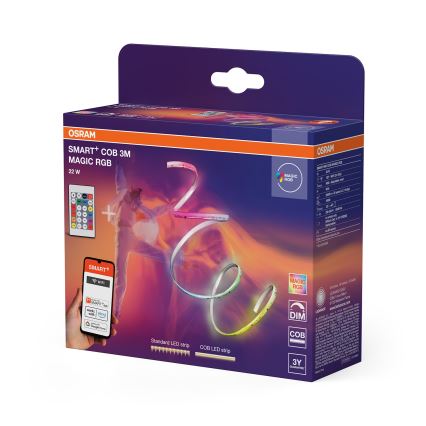 Osram - RGB LED zatemljiv trak SMART+ MAGIC 3m LED/22W/230V Wi-Fi + daljinski upravljalnik