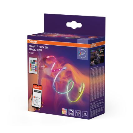 Osram - Zatemljiv LED RGB trak SMART+ MAGIC FLEX 3m LED/15,5W/230V Wi-Fi + daljinski upravljalnik
