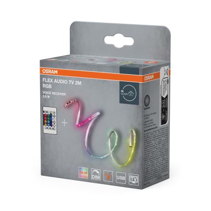 Osram - LED RGB zatemnjevalni trak za TV FLEX AUDIO 2m LED/3,6W/5V + daljinski upravljalnik