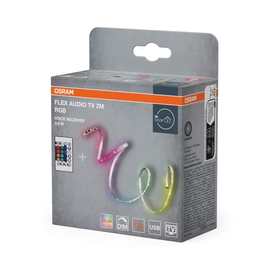 Osram - LED RGB zatemnjevalni trak za TV FLEX AUDIO 2m LED/3,6W/5V + daljinski upravljalnik