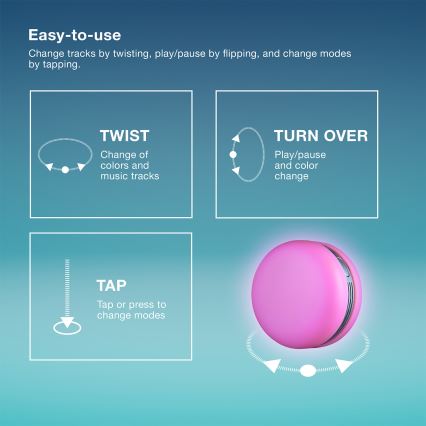 Osram - LED RGB zatemljiv zvočnik SMART+ MACARON LED/1,75W/3,7V 450 mAh rožnata