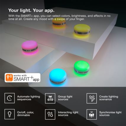 Osram - LED RGB zatemljiv zvočnik SMART+ MACARON LED/1,75W/3,7V 450 mAh rožnata