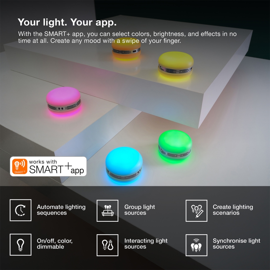 Osram - LED RGB zatemljiv zvočnik SMART+ MACARON LED/1,75W/3,7V 450 mAh rožnata