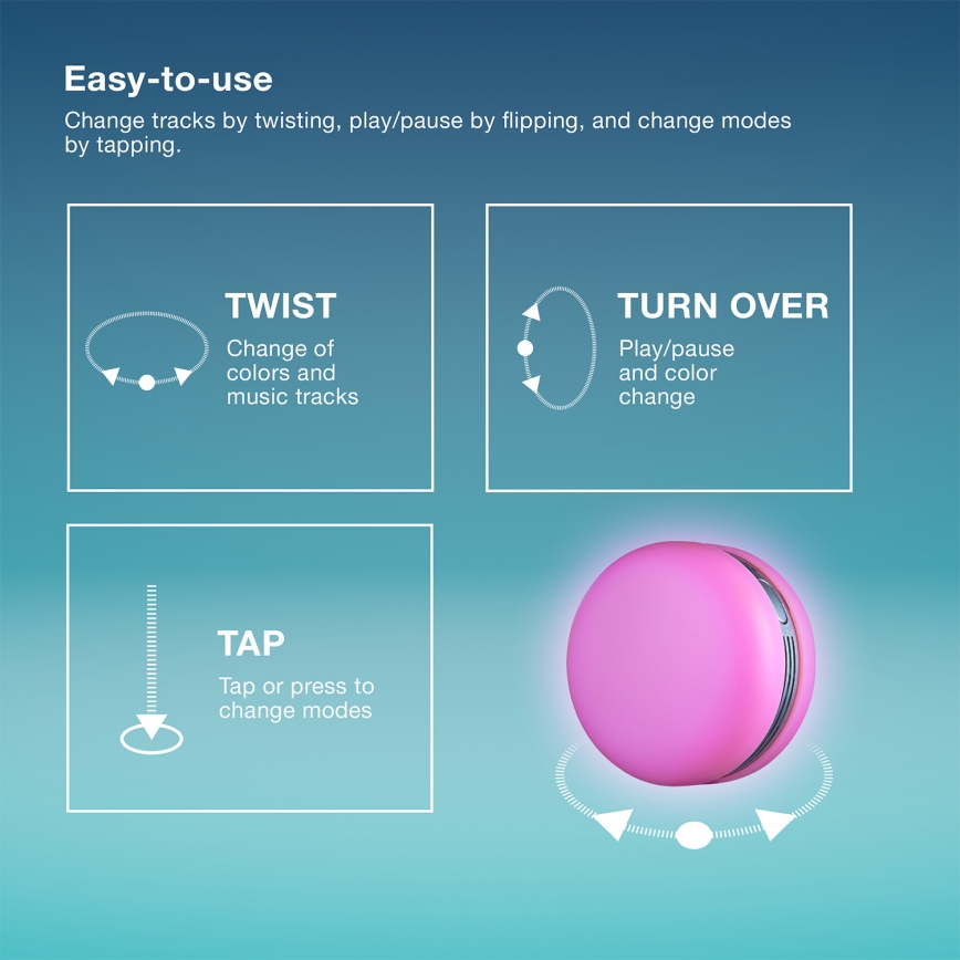 Osram - LED RGB zatemljiv zvočnik SMART+ MACARON LED/1,75W/3,7V 450 mAh rumena