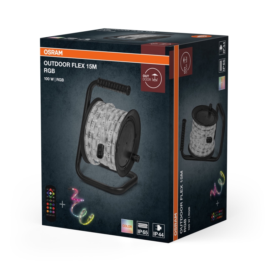 Osram - LED RGB zatemljiv zunanji trak FLEX 15m LED/100W/230V IP65 + daljinski upravljalnik