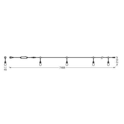 Osram - zunanji zatemnljiv LED RGB niz SMART+ STRING 12xLED/230V 7,47m IP44 Wi-Fi