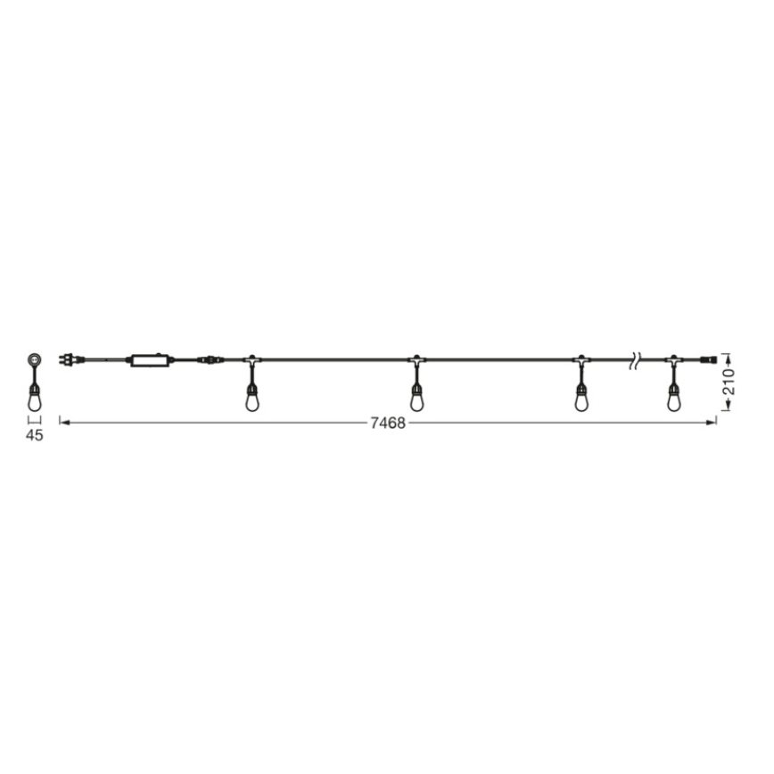 Osram - zunanji zatemnljiv LED RGB niz SMART+ STRING 12xLED/230V 7,47m IP44 Wi-Fi