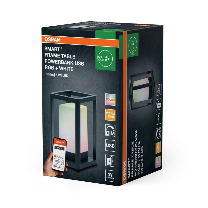 Osram - LED RGBW zatemnjevalna namizna svetilka SMART+ LED/5W/5V 3000K IP44 Wi-Fi