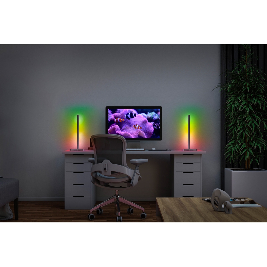 Osram - LED RGBW zatemnjevalna namizna svetilka SMART+ MAGIC LED/7,5W/230V 2700-6500K srebrna Wi-Fi + daljinski upravljalnik