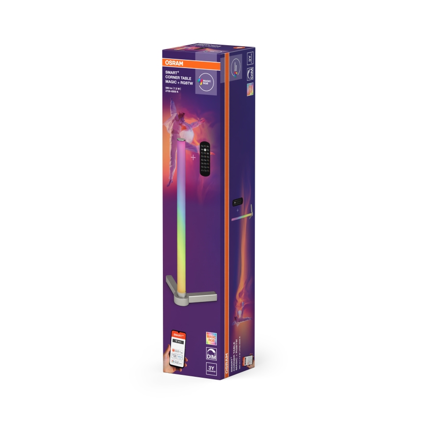 Osram - LED RGBW zatemnjevalna namizna svetilka SMART+ MAGIC LED/7,5W/230V 2700-6500K srebrna Wi-Fi + daljinski upravljalnik