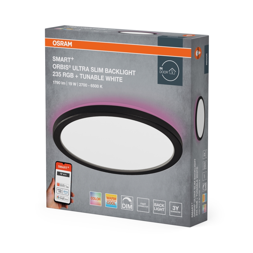 Osram - Stropna LED svetilka RGBW s funkcijo zatemnitve SMART+ ORBIS LED/19W/230V premer 23,5 cm 2700-6500K Wi-Fi