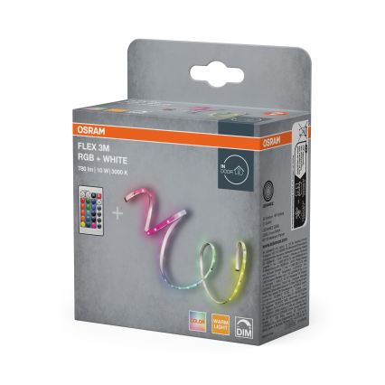 Osram - LED RGBW zatemljiv trak FLEX 3m LED/10W/230V + daljinsko upravljanje