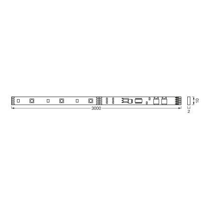 Osram - LED RGBW zatemljiv trak FLEX 3m LED/10W/230V + daljinsko upravljanje