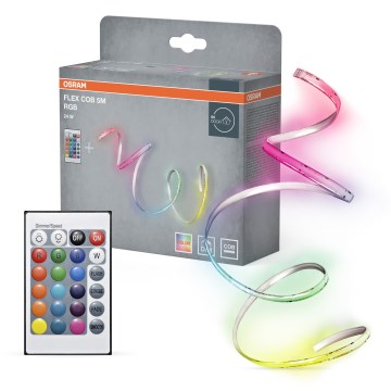Osram - LED RGBW zatemljiv trak FLEX COB 5m LED/24W/230V 2700-6500K + daljinski upravljalnik