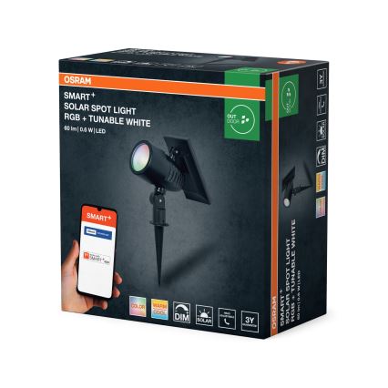 Ledvance - LED RGBW zatemnjiva sončna svetilka SMART+ SOLAR LED/0,6W/3,7V 2000 mAh 3000-6500K IP44