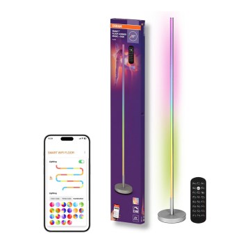 Osram - LED RGBW zatemnjiva stoječa svetilka SMART+ MAGIC LED/11,5W/230V 2700-6500K srebrna Wi-Fi + daljinski upravljalnik