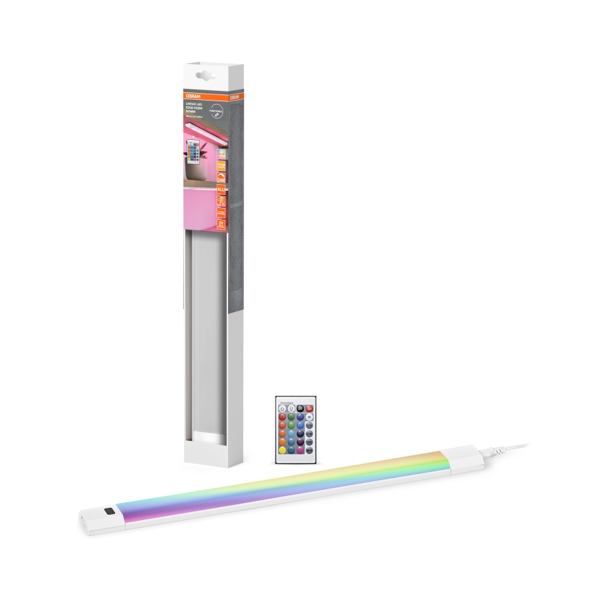 Osram - LED RGBW zatemnljiva svetilka za pod omarice s senzorjem gibanja LINEAR EDGE LED/8W/230V 50 cm bela + daljinski upravljalnik