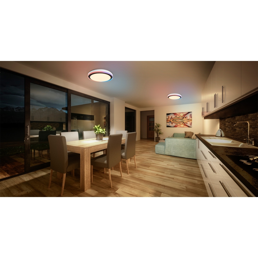 Osram - LED RGBW zatemnljivo stropno svetilo SMART+ MAGIC LED/38W/230V, premer 49 cm, črna, 2700-6500K, Wi-Fi