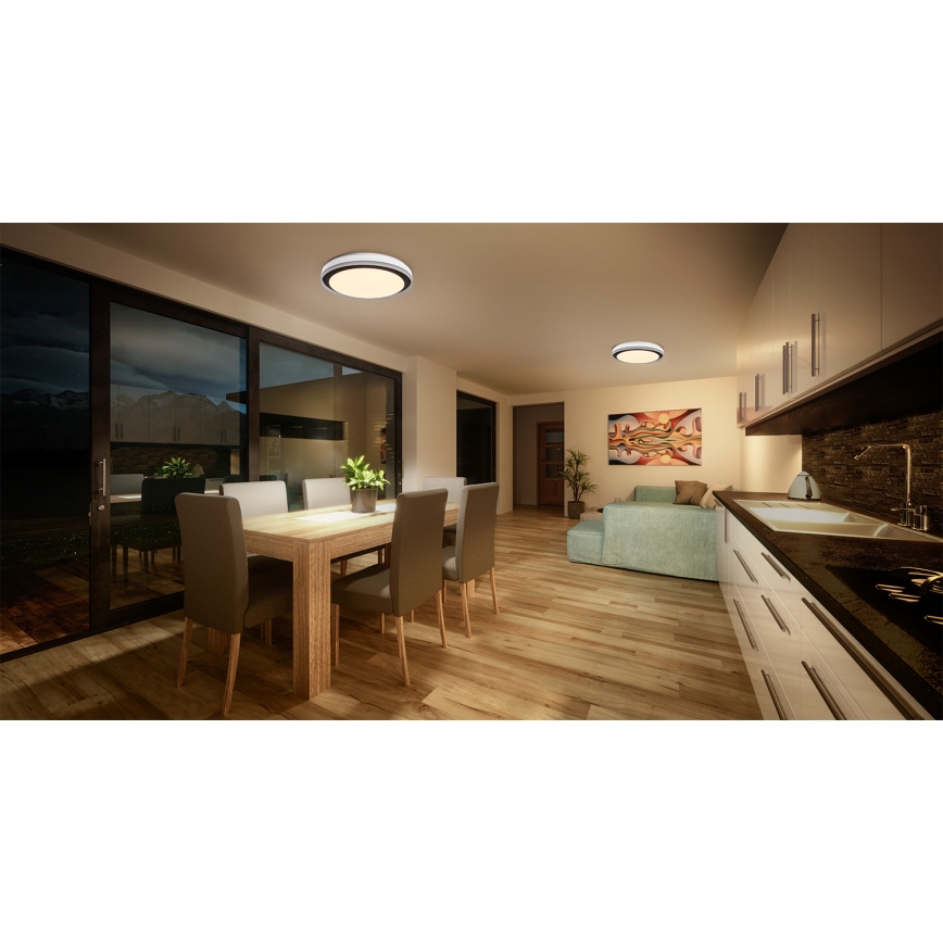 Osram - LED RGBW zatemnljivo stropno svetilo SMART+ MAGIC LED/38W/230V, premer 49 cm, črna, 2700-6500K, Wi-Fi