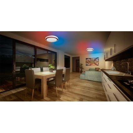 Osram - LED RGBW zatemnljivo stropno svetilo SMART+ MAGIC LED/38W/230V, premer 49 cm, črna, 2700-6500K, Wi-Fi