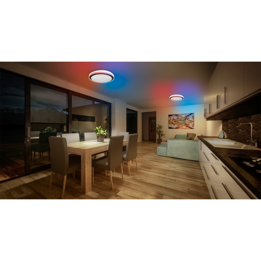 Osram - LED RGBW zatemnljivo stropno svetilo SMART+ MAGIC LED/38W/230V, premer 49 cm, črna, 2700-6500K, Wi-Fi