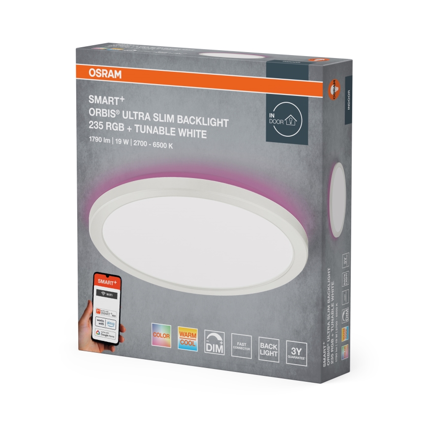 Osram - LED RGBW stropno svetilo SMART+ ORBIS LED/19W/230V z možnostjo zatemnitve premer 23,5 cm 2700-6500K Wi-Fi