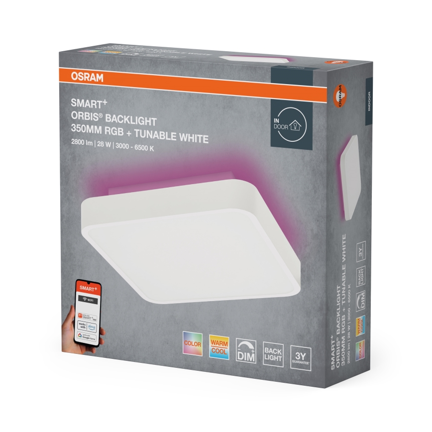 Osram - LED RGBW zatemnljivo stropno svetilo SMART+ ORBIS LED/28W/230V 35x35 cm 2700-6500K Wi-Fi